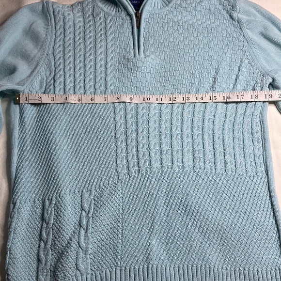 KAREN Scott Blue Sweater Mock Turtle Neck with Partial Zipper - Picture 2 of 6
